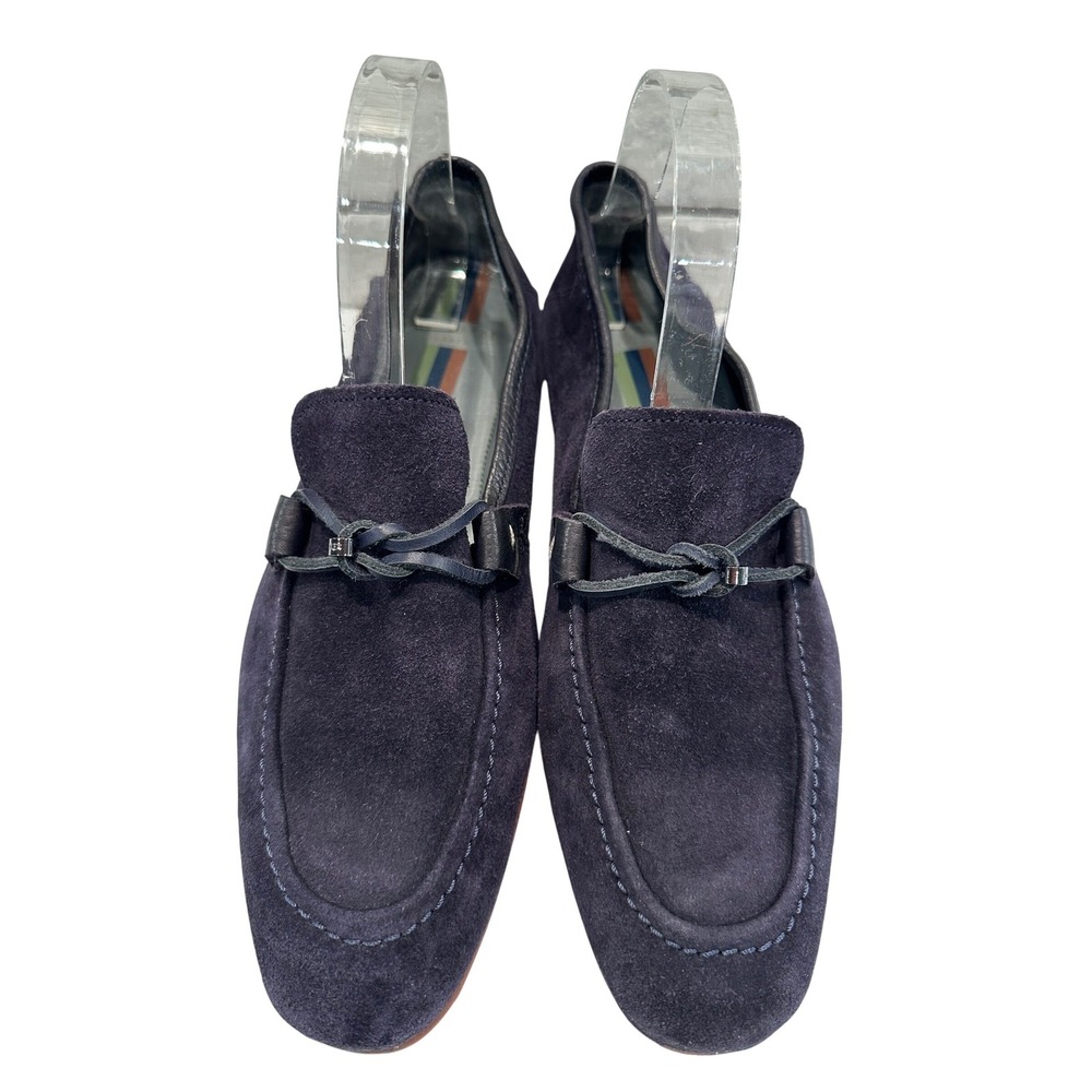TED BAKER HOPPKEN Navy Suede Loafers Mens US 8.5 UK 7.5‎ EU 41.5 Buckle Detail